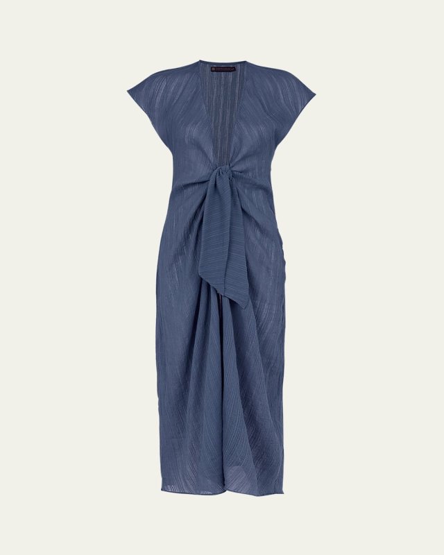 Solid Sasha Long Caftan Coverup